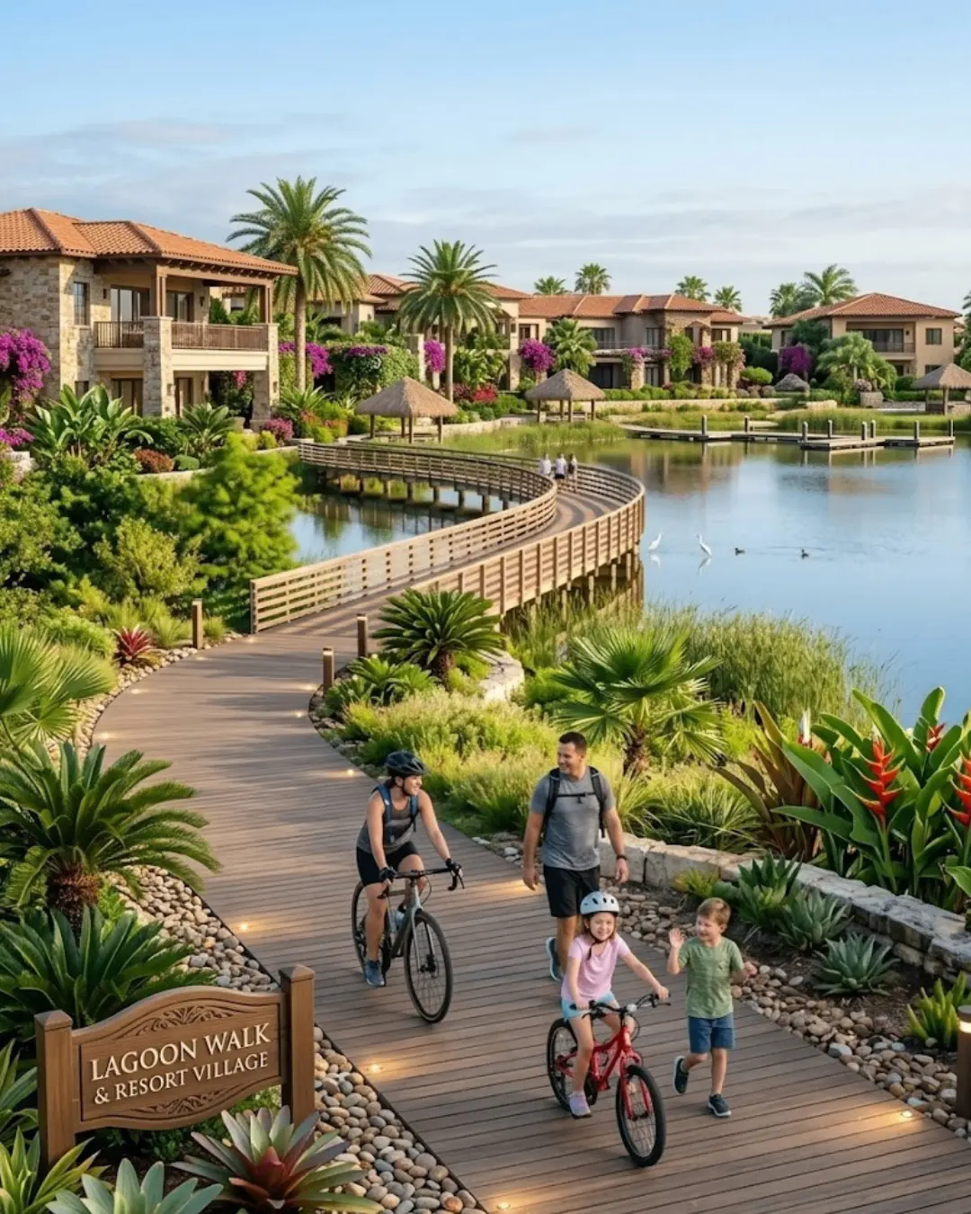Lagoon walk trail and resort village greenspace